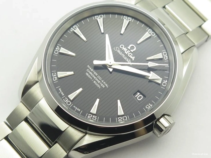 0312 Aqua Terra 150M SS VSF 1:1 Best Edition Black Textured Dial Silver Markers On SS Bracelet A8500 Super Clone Chic 8062